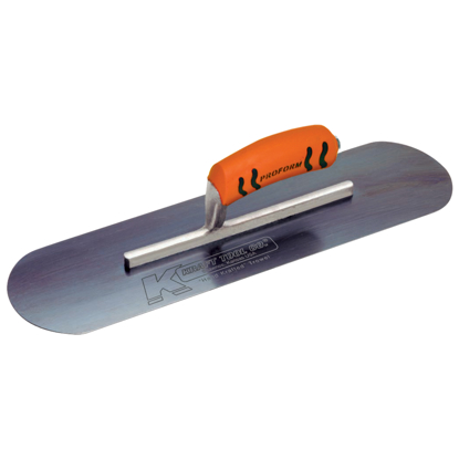 Picture of 12" x 3" Blue Steel Pool Trowel with a ProForm® Handle on a Short Shank