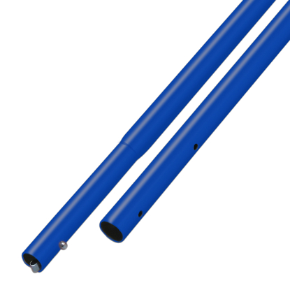 Picture of 6' Blue Powder Coated Swaged Button Handle - 1-3/8" Diameter