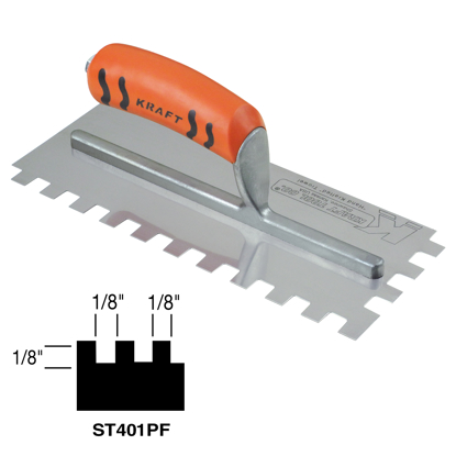 Picture of 1/8" x 1/8" x 1/8" Square-Notch Trowel with ProForm® Handle