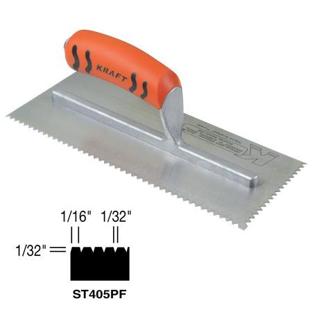 Picture of 1/32" x 1/32" x 1/16" U-Notch Trowel with ProForm® Handle