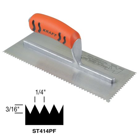 Picture of 1/4" x 3/16" Sawtooth V-Notch Trowel with ProForm® Handle