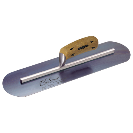 Picture of 14" x 4" Elite Series Five Star™ Blue Steel Pool Trowel on a Long 11-5/8" Shank with Cork Handle